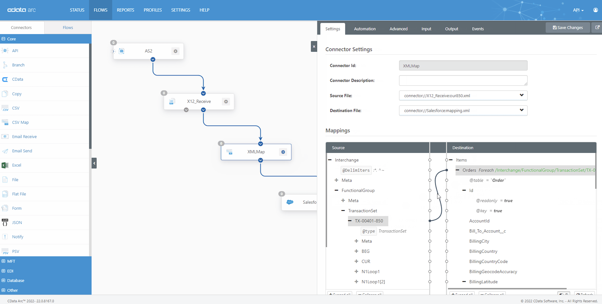screenshot of CData Arc